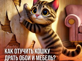 Как отучить кошку драть обои и мебель?
